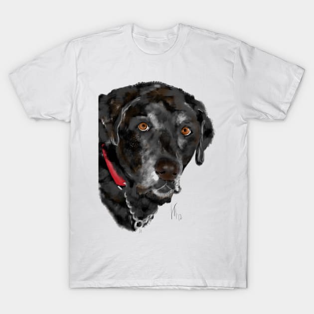 Black Labrador Retriever Dog T-Shirt by LITDigitalArt